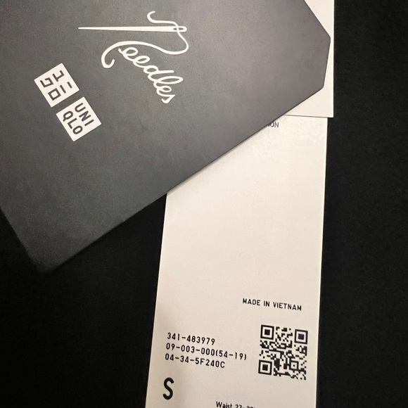 UNIQLO NEEDLES FLEECE WIDE PANTS - BLACK S - Picture 3 of 10